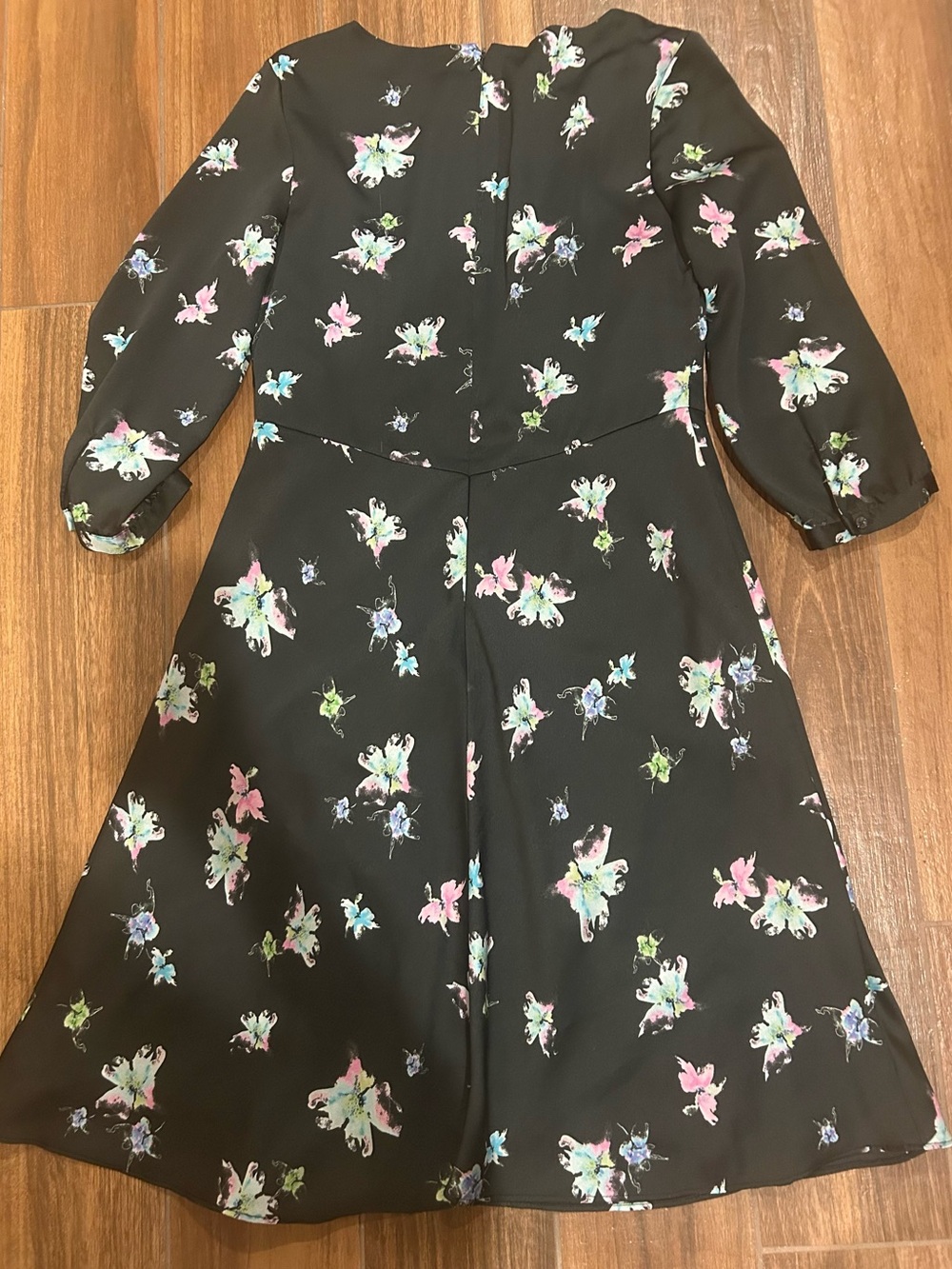 Banana Republic Black Dress with Floral Accents Size 6 - Picture 2 of 4
